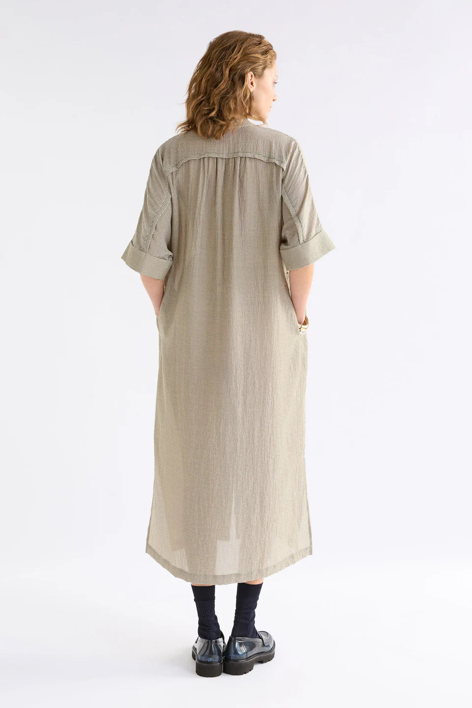 ELK Porta Dress - Olive Stripe