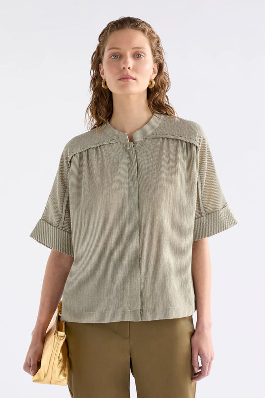 ELK Porta Shirt - Olive Stripe