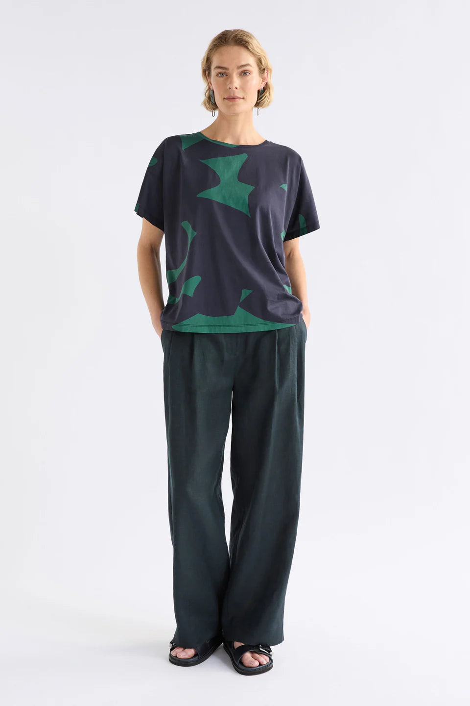 Elk Haki Short Sleeve T-Shirt - Teal Terra
