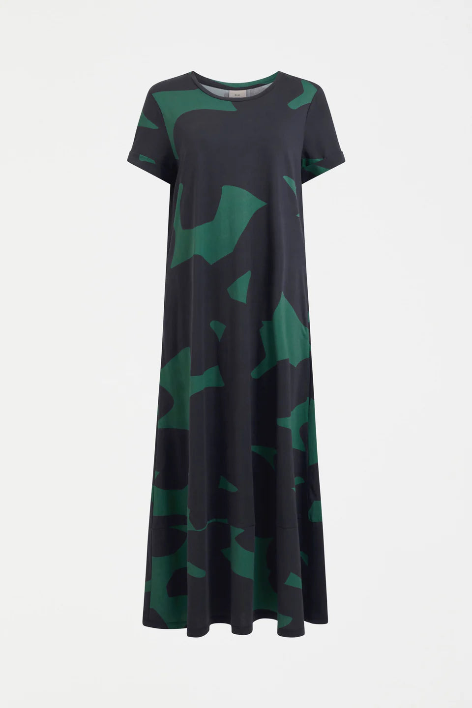 Elk Haki Dress - Teal Terra Print