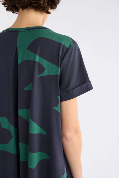 Elk Haki Dress - Teal Terra Print
