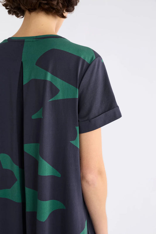 Elk Haki Dress - Teal Terra Print