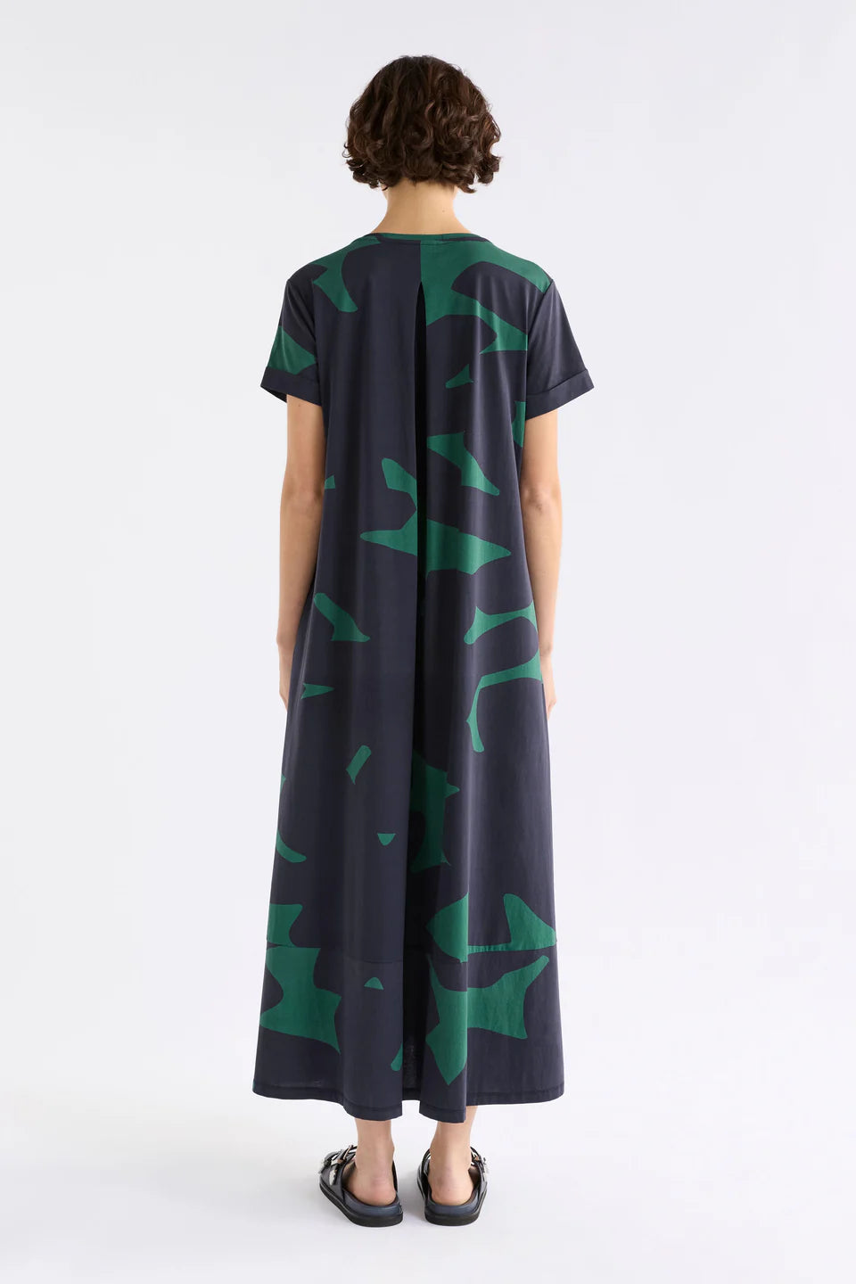 Elk Haki Dress - Teal Terra Print