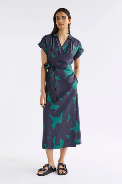 ELK Minnen Wrap Dress - Teal Tera Print