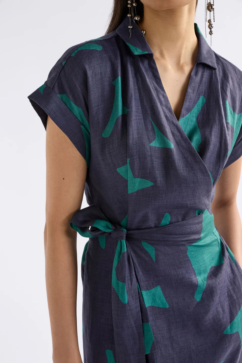 ELK Minnen Wrap Dress - Teal Tera Print