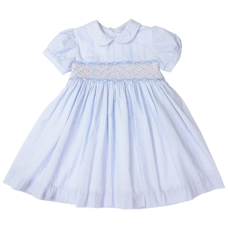 Korango Hand Smocked Frill Dress | Blue