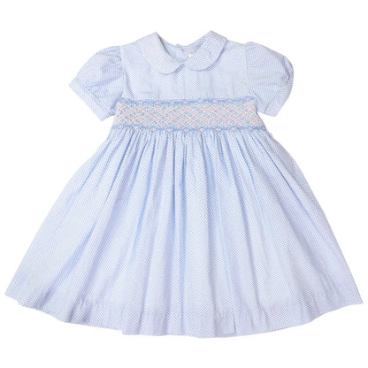 Korango Hand Smocked Frill Dress | Blue
