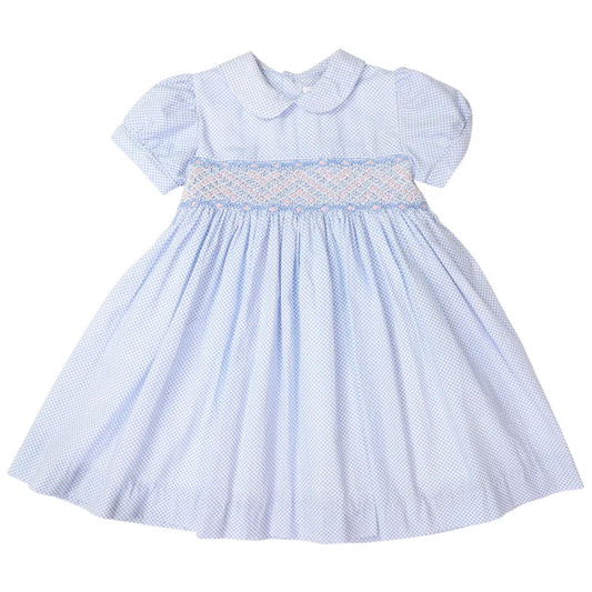 Korango Hand Smocked Frill Dress | Blue