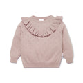 Aster & Oak Wild Rose Pointelle Ruffle Knit Jumper