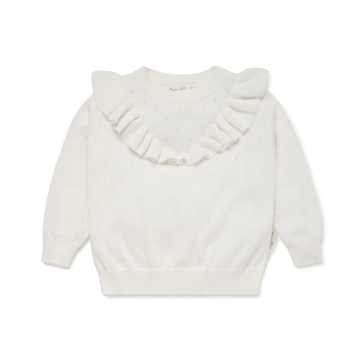 Aster & Oak Ivory Ruffle Knit Jumper