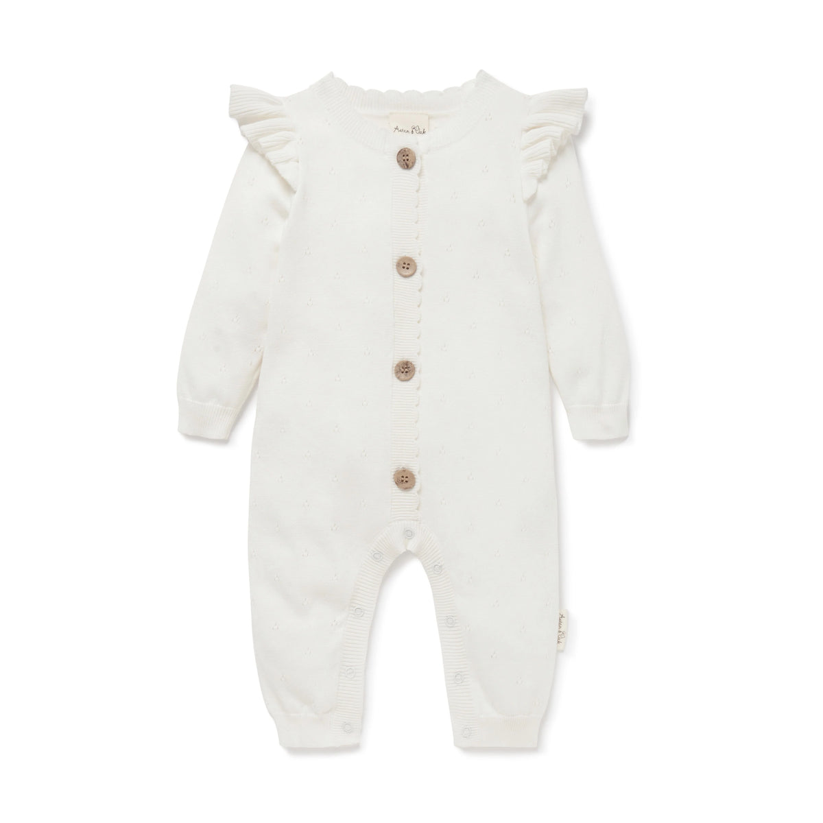 Ivory Pointelle Knit Romper