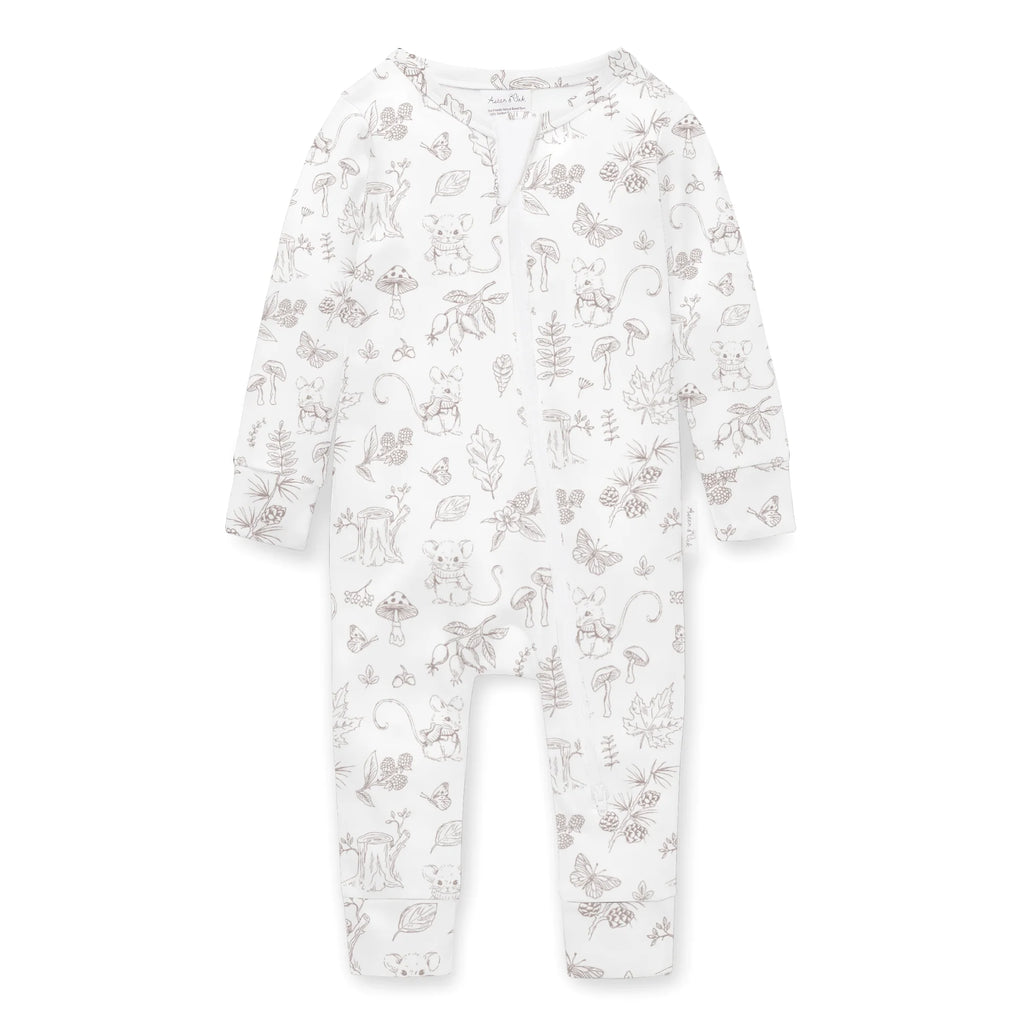 Aster & Oak Woodland Mouse Zip Romper