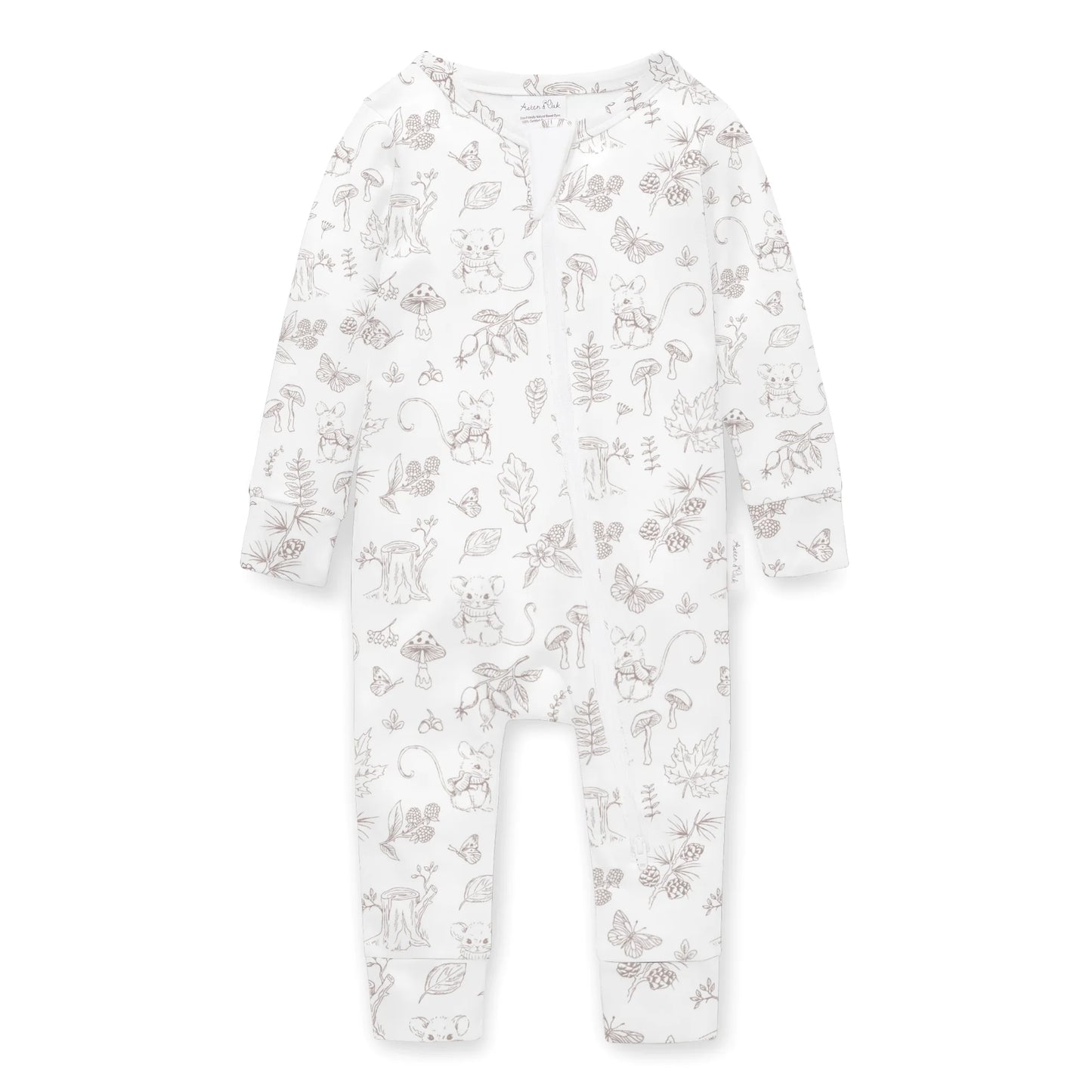 Aster & Oak Woodland Mouse Zip Romper