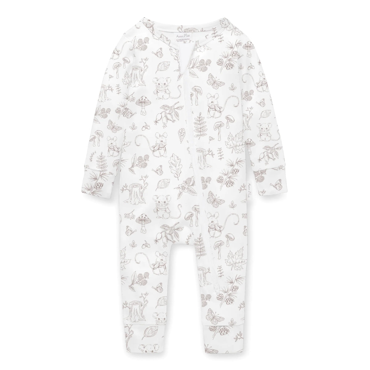 Aster & Oak Woodland Mouse Zip Romper