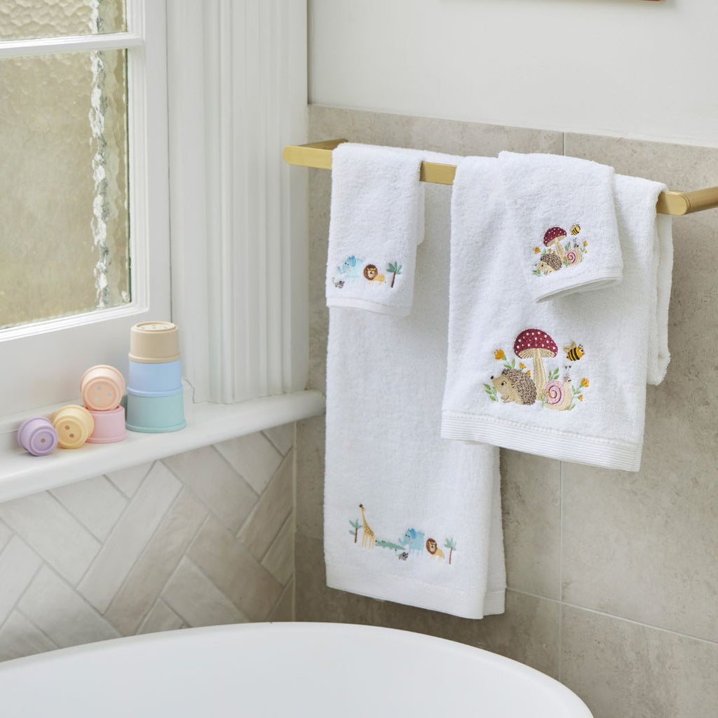 Jiggle & Giggle Mushroom Meadow Bath Towel & Face Washer