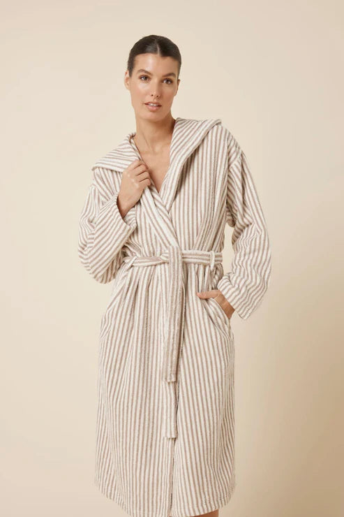 Gingerlilly Adriana Terry Towel Robe - Natural
