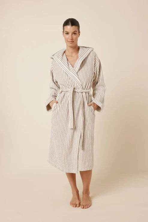 Gingerlilly Adriana Terry Towel Robe - Natural