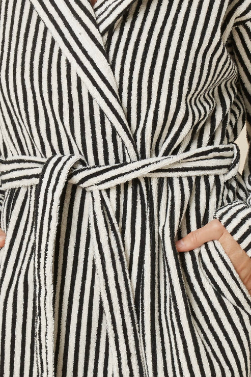 Gingerlilly Adriana Terry Towel Robe - Black