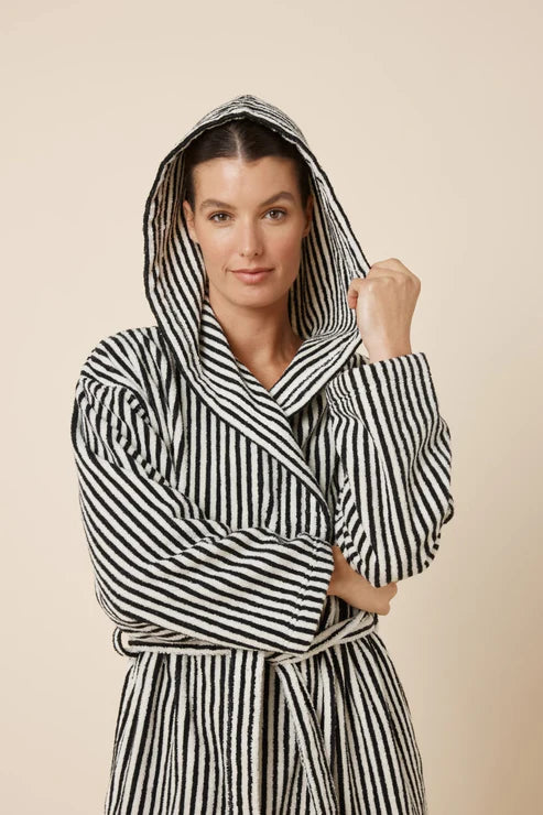 Gingerlilly Adriana Terry Towel Robe - Black