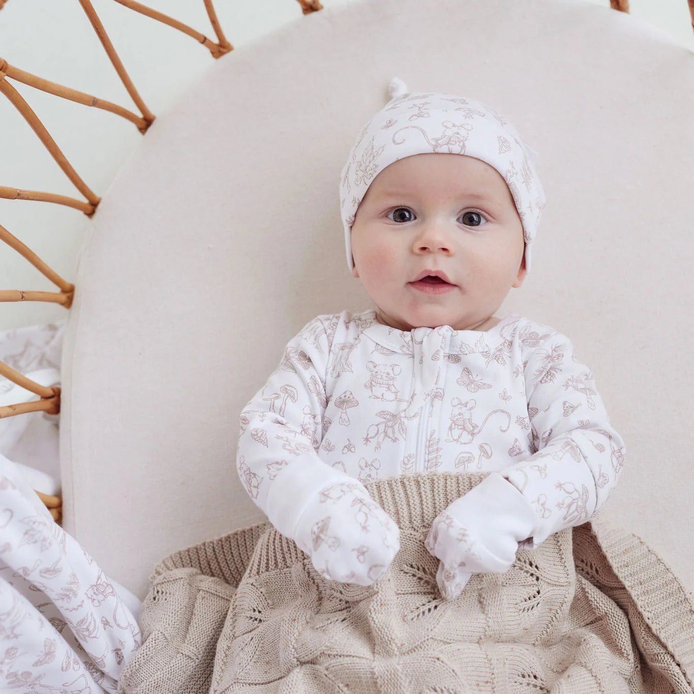 Aster & Oak Woodland Mouse Zip Romper