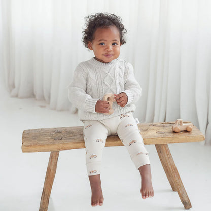 Aster & Oak Oat Cable Knit Jumper