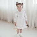 Aster & Oak Ivory White Pointelle Knit Dress