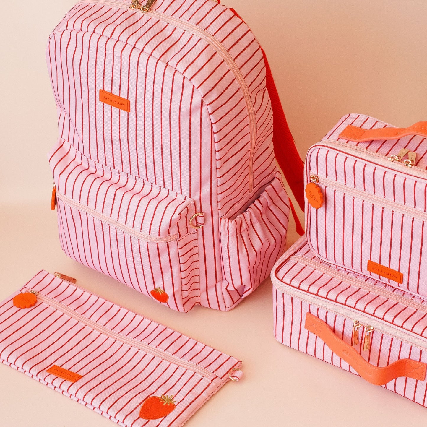 Fox & Fallow Strawberry Stripe Lunch Bag- Mini