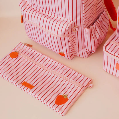 Fox & Fallow Strawberry Stripe Pencil Case