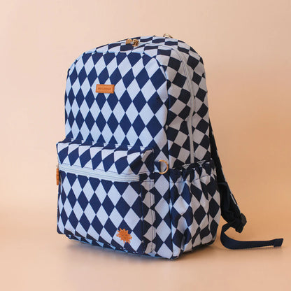 Fox & Fallow Navy Diamonds Backpack