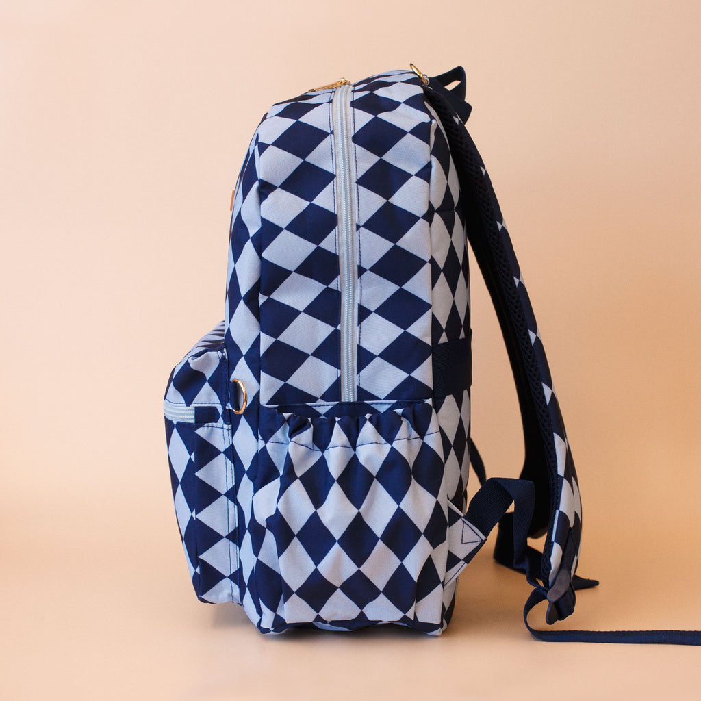 Fox & Fallow Navy Diamonds Backpack