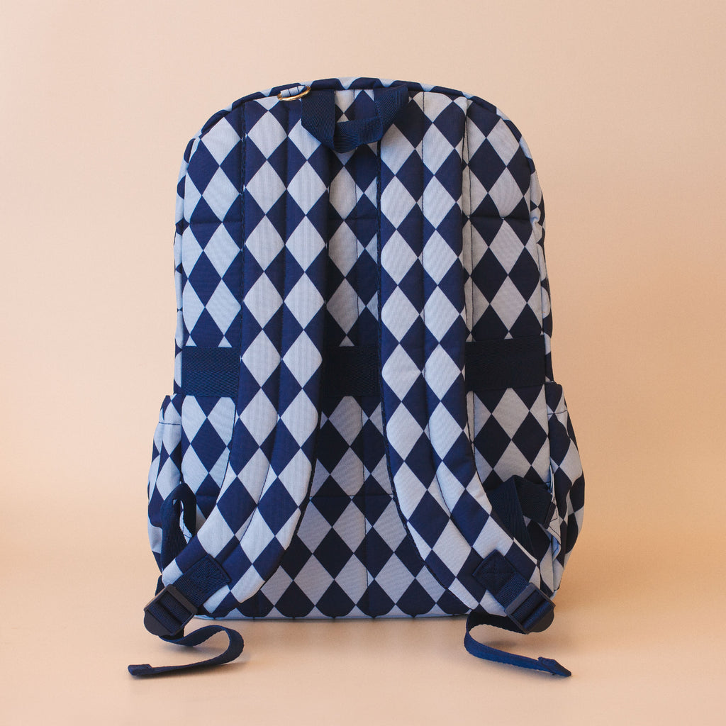 Fox & Fallow Navy Diamonds Backpack