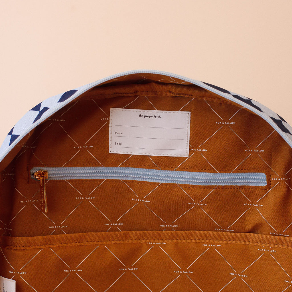 Fox & Fallow Navy Diamonds Backpack