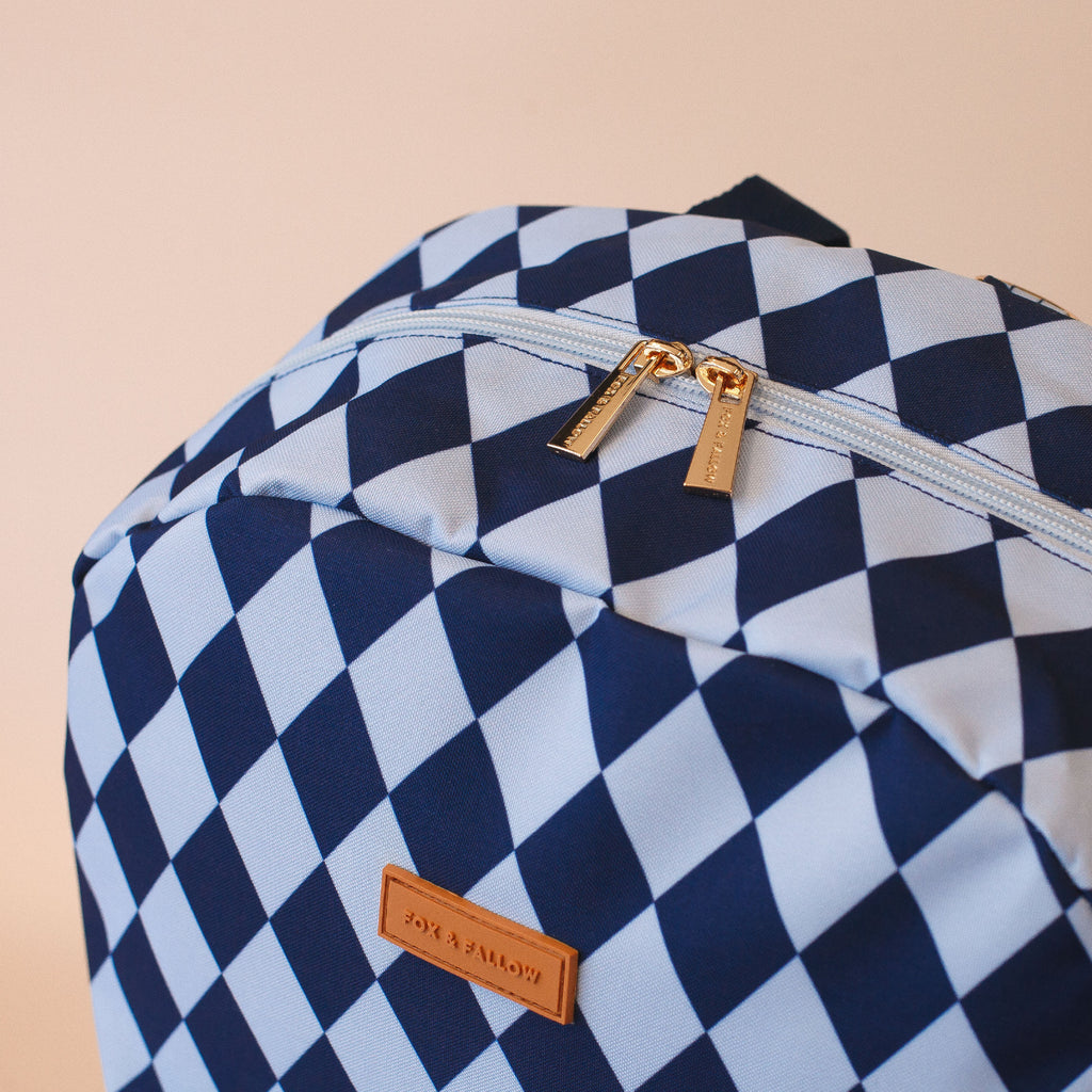 Fox & Fallow Navy Diamonds Backpack