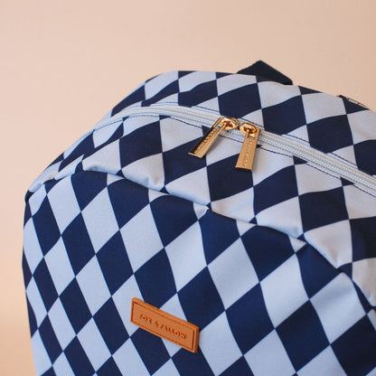 Fox & Fallow Navy Diamonds Backpack