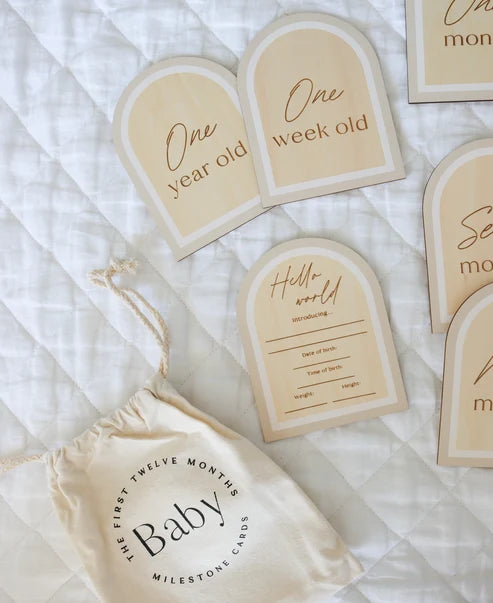 Wooden Milestone Cards & Birth Plaque