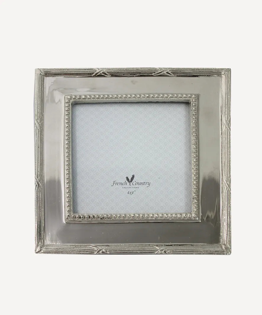 Beaded Nickel Photo Frame - 4x4"