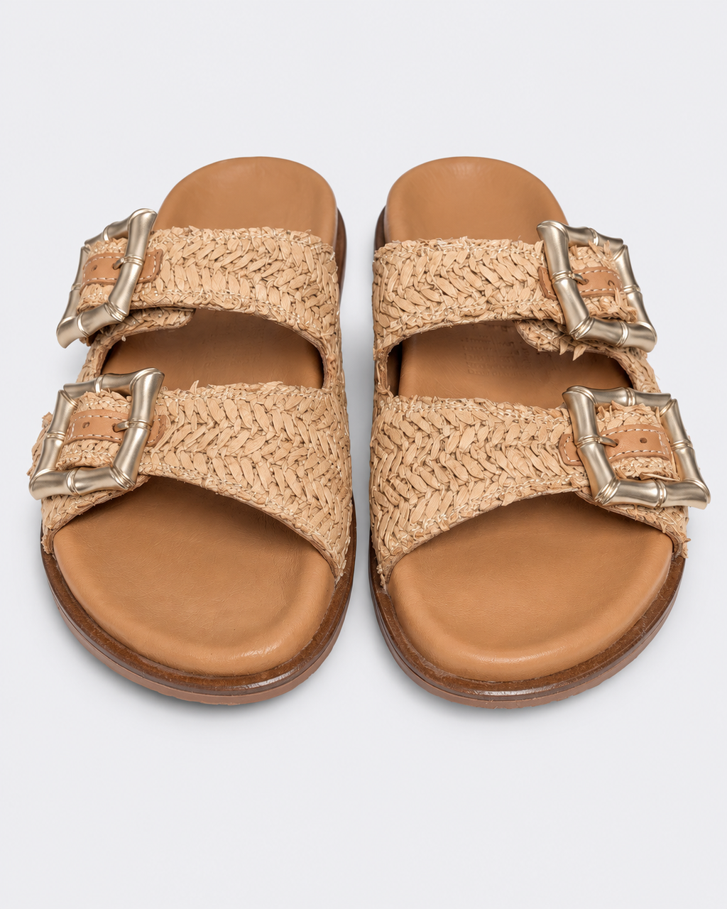 Luna Sole Ease Slide – Beige Raffia