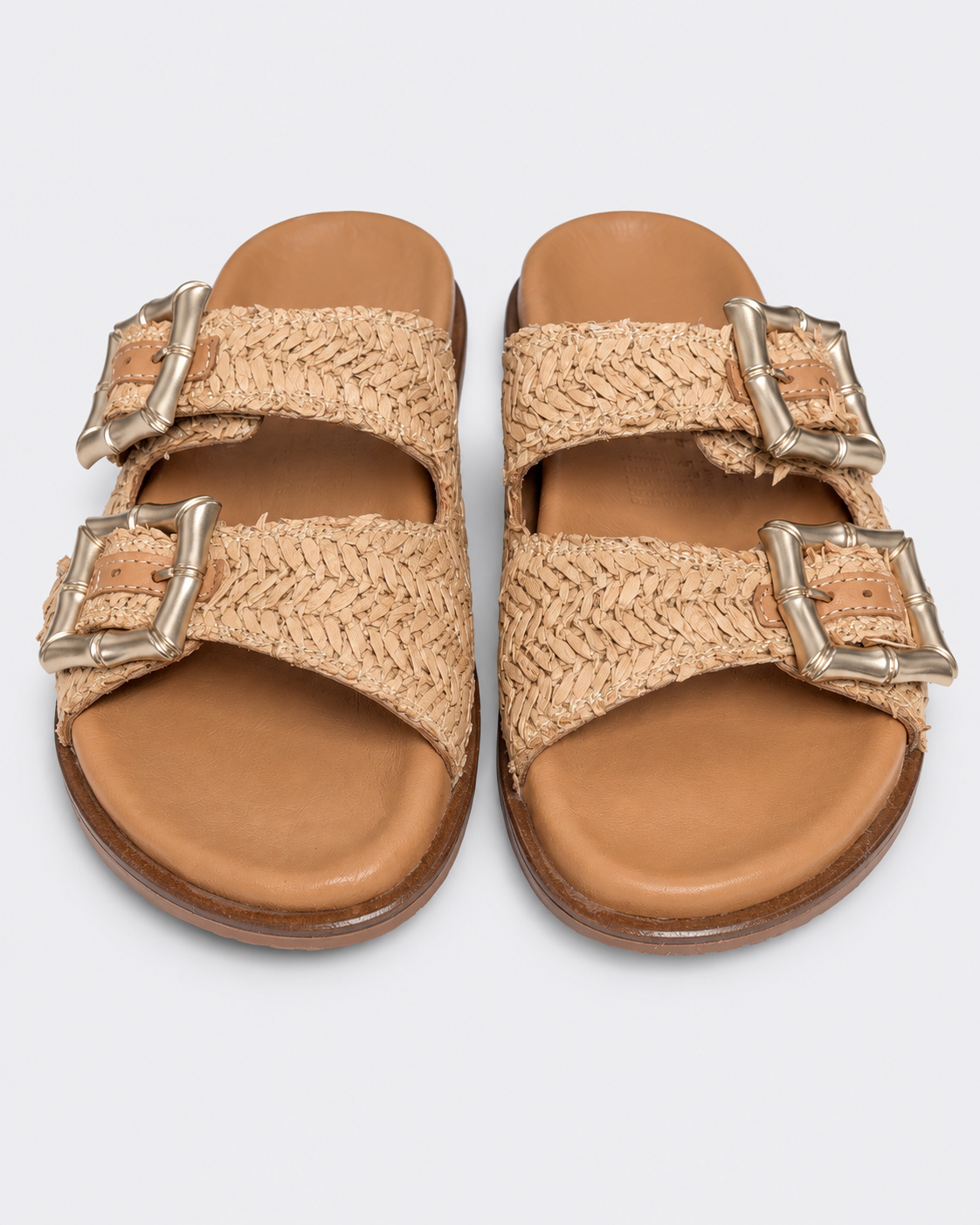 Luna Sole Ease Slide – Beige Raffia