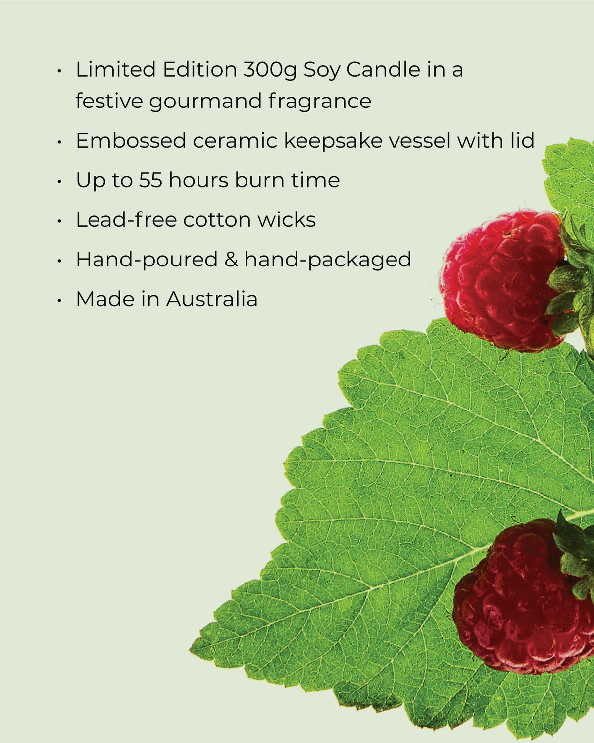 Raspberry & Rhubarb 300g Soy Candle - Christmas 2026, image 3