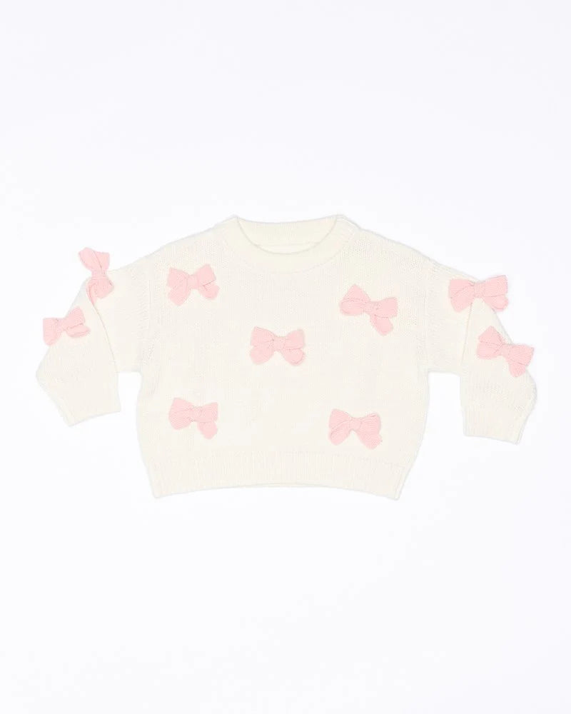 Walnut Bow Knit Jumper - Cream