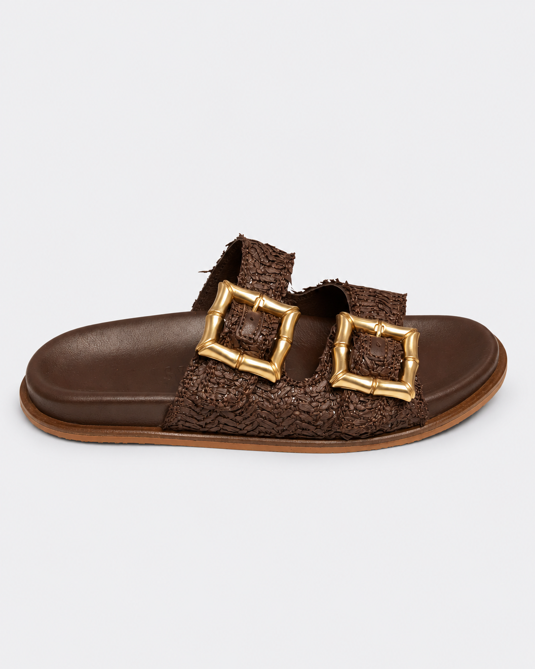 Luna Sole Ease Slide – Chocolate Raffia