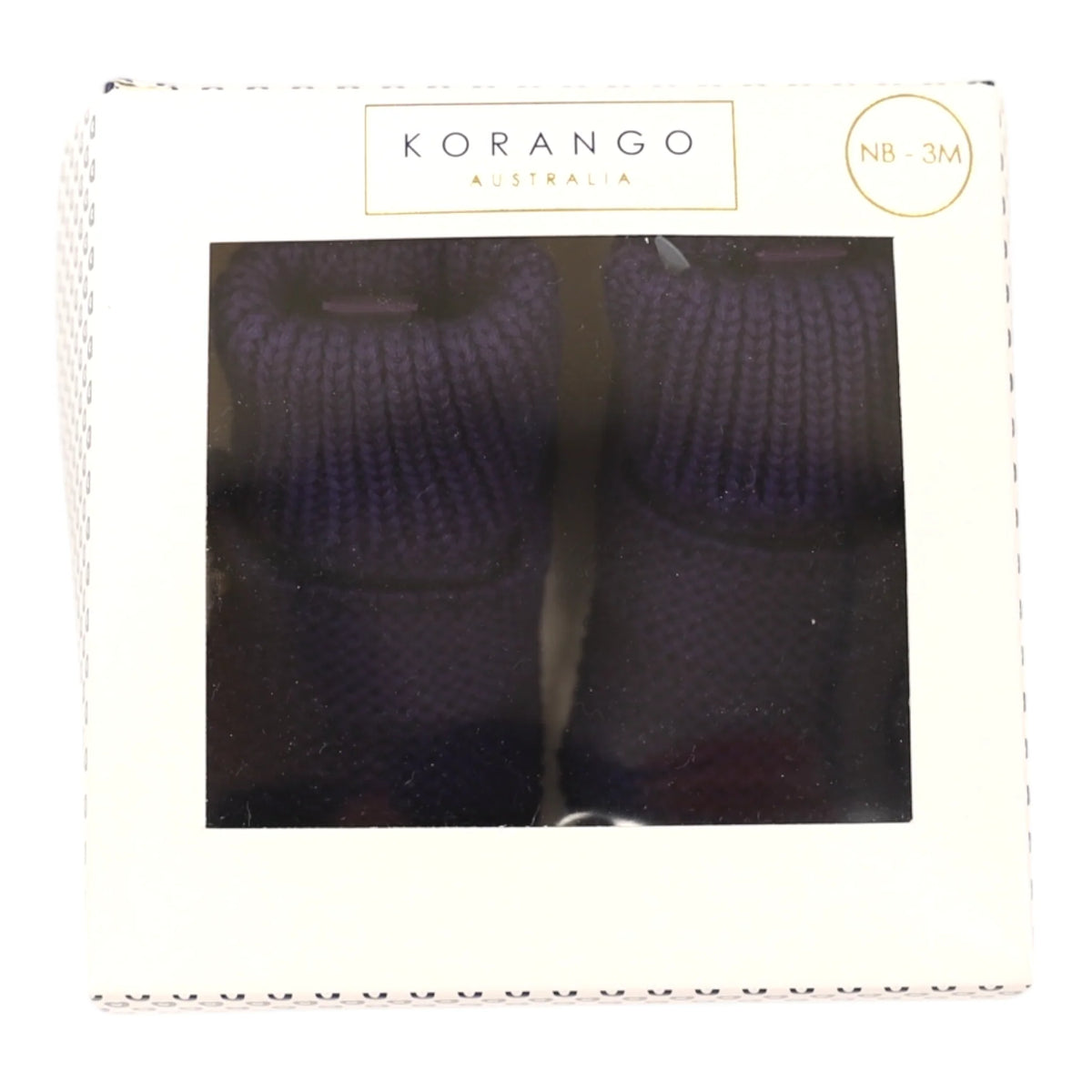Korango Cotton Knit Button Bootie with Gift Box - Navy