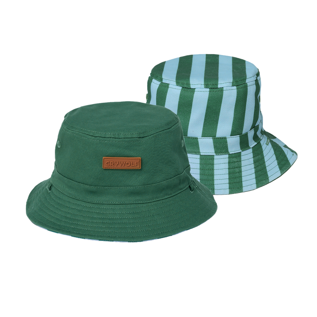 Crywolf Reversible Bucket Hat Deck Stripe