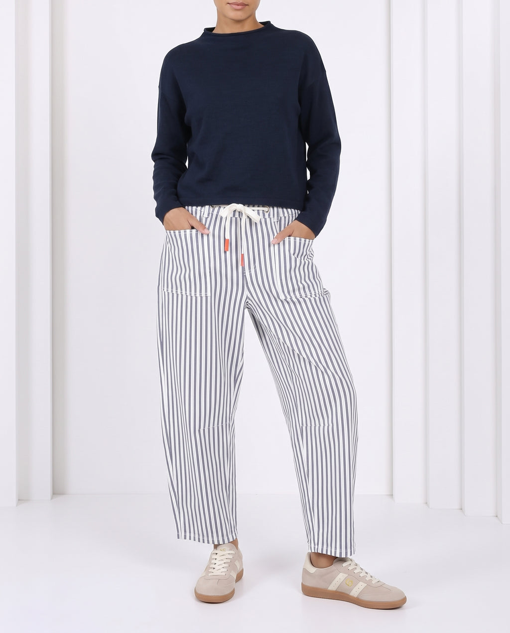Monaco Jeans Carter Barrel Jean - Blue Stripe
