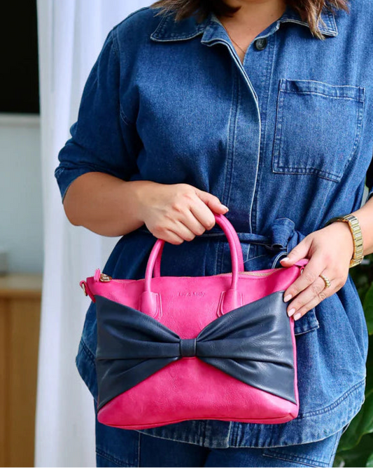 Charlotte with a Bow | Pink/Navy