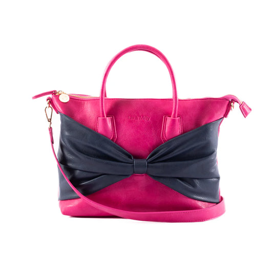 Charlotte with a Bow | Pink/Navy