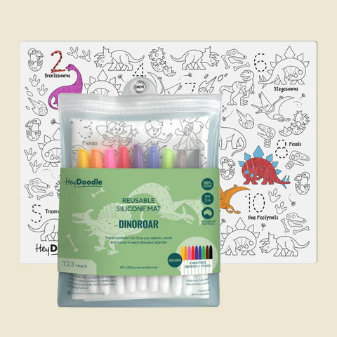 HeyDoodle DinoRoar Classic Colouring & Doodle Mat