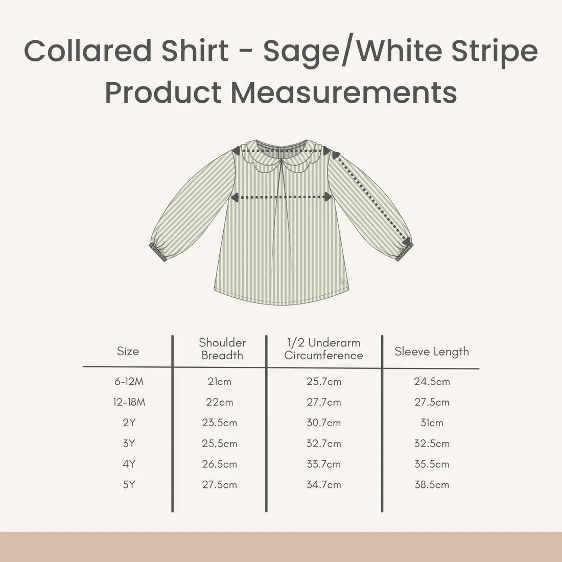 Prudie & Primmie Collared Shirt - Sage & Milk Stripe