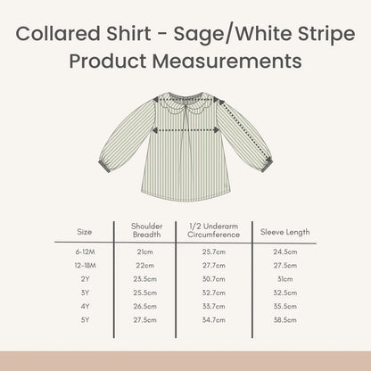 Collared Shirt - Sage & Milk Stripe
