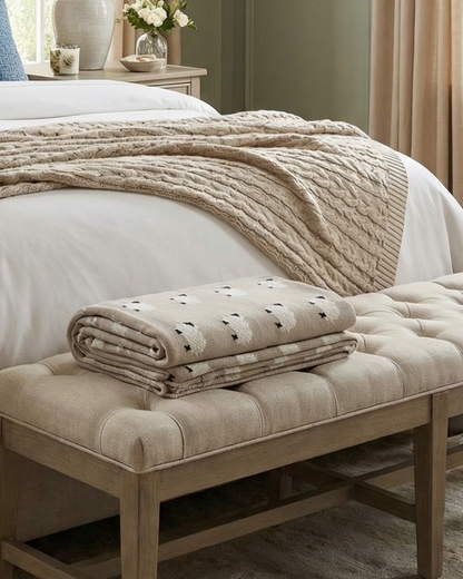 Counting Sheep Cotton Throw